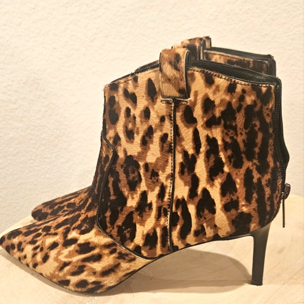 Designer Leopard Print Ankle Boots